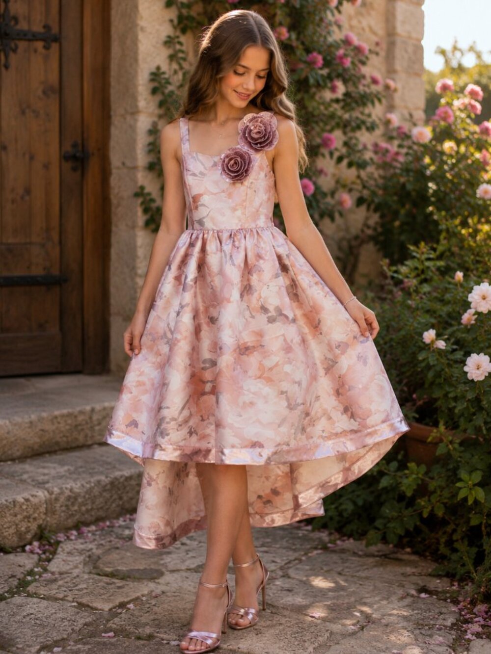 Speechless Dress Rose one-shoulder high-low Maxi size 16